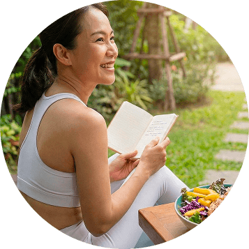 Woman enjoying a healthy meal